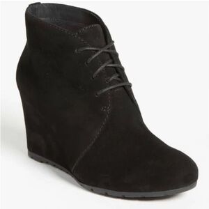 Black Wedge Booties